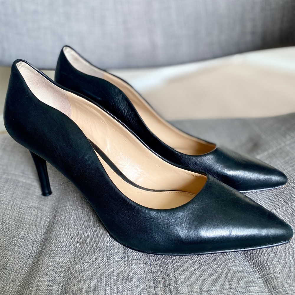 Vince Camino black leather kitten heels 👠